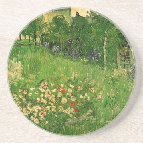 Daubignys Garden by Vincent van Gogh Vintage Art Sandstone Coaster