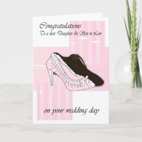 Daugher  Son in Law Wedding day cream congratulat Card