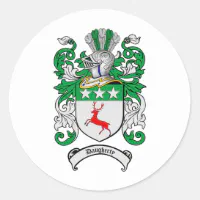 GREEN FAMILY CREST - GREEN COAT OF ARMS CLASSIC ROUND STICKER