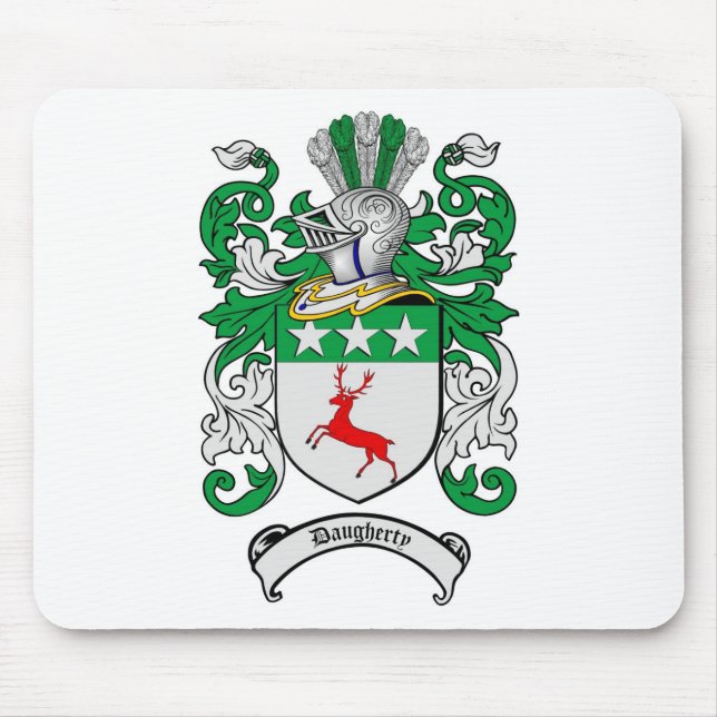 DAUGHERTY FAMILY CREST -  DAUGHERTY COAT OF ARMS MOUSE PAD (Front)