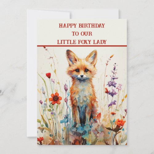 Daughter 10th Birthday Abstract Fox Holiday Card