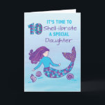 Daughter 10th Birthday Sparkly Look Mermaid Card<br><div class="desc">Use this card to greet your dearest daughter on the celebration of her upcoming 10th birthday. Showcased on the cover is an image of a beautiful mermaid and a colorful number 10 that signifies her age. Order your copy of this card now.</div>