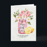 Daughter 18th Birthday Jar Pink Flowers Greeting Card<br><div class="desc">Celebrate your daughter's 18th birthday with this floral greeting card featuring a jar with pink flowers and lemons. A sweet and elegant design for a very special milestone. Add your own message inside to make it personal,  or leave it blank to handwrite it.</div>