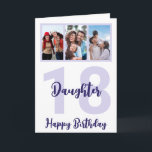 Daughter 18th Birthday Purple Script Photo Collage Card<br><div class="desc">Put a smile on a face with this personalized 18th birthday modern script photo collage card for your daughter. - Simply click to personalize this design 🔥 My promises - This design is unique and is designed with you in mind 🙏 Thank you for supporting my small business - If...</div>