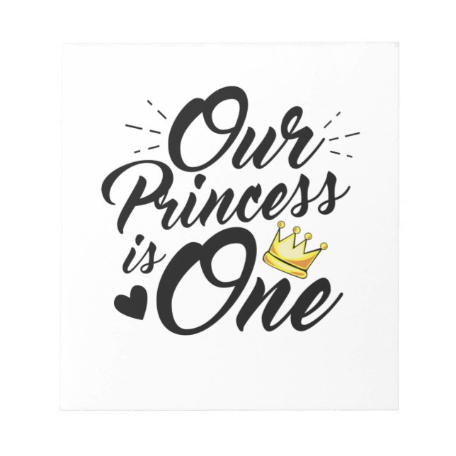 Daughter 1st Birthday Moms Dads Princess Notepad (Front)
