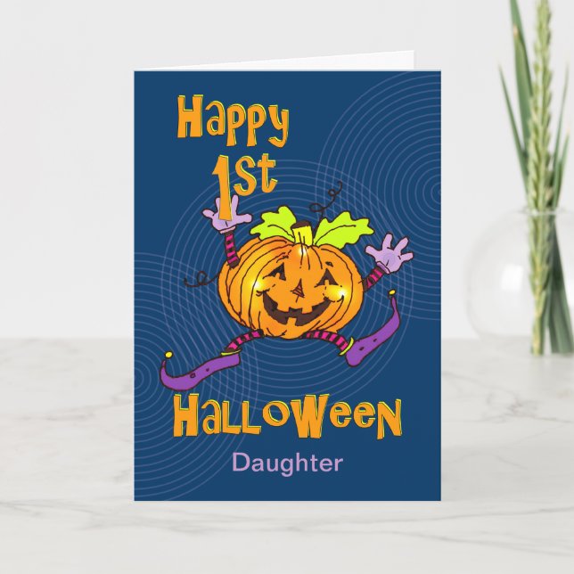 Daughter 1st Halloween Happy Pumpkin Card (Front)