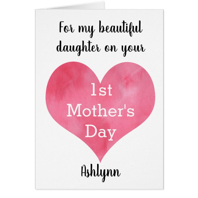 Daughter 1st Mother's Day Card (Front)