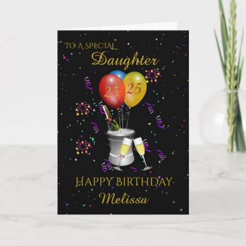 Daughter 25th Birthday Sparkling Wine Black