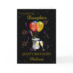 Daughter 25th Birthday Sparkling Wine Black Card