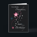 Daughter 28th Birthday Star Inspirational Pink Card<br><div class="desc">A celebration of a 28th birthday is in the works and everyone in the family is getting ready to surprise you dearest daughter in different ways. Now you can give her this card to greet her and send an inspirational message.</div>