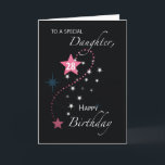 Daughter 28th Birthday Star Inspirational Pink Card<br><div class="desc">A celebration of a 28th birthday is in the works and everyone in the family is getting ready to surprise you dearest daughter in different ways. Now you can give her this card to greet her and send an inspirational message.</div>