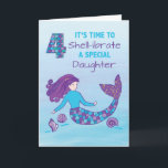 Daughter 4th Birthday Sparkly Look Mermaid Card<br><div class="desc">When it’s time to “shell-ibrate” your daughter’s 4th birthday and you want to surprise her with a card to send fun greetings and wishes then this card would be perfect to do that. Grab your copy of this now!</div>
