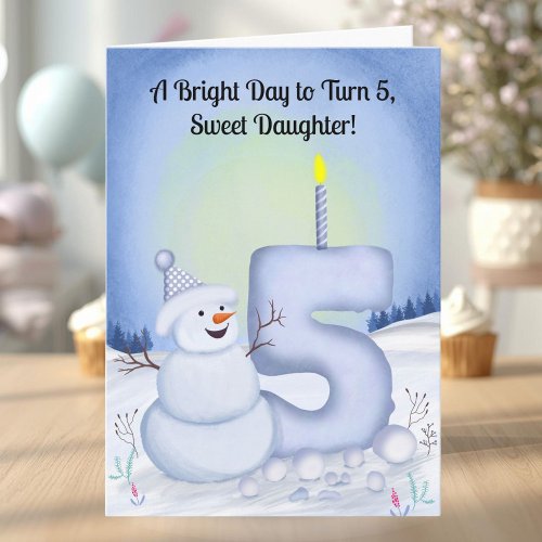 Daughter 5th Birthday Snowman Snowy 