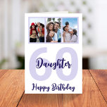 Daughter 60th Birthday Purple Script Photo Collage Card<br><div class="desc">Put a smile on a face with this personalized 60th birthday modern script photo collage card for your daughter. - Simply click to personalize this design 🔥 My promises - This design is unique and is designed with you in mind 🙏 Thank you for supporting my small business - If...</div>