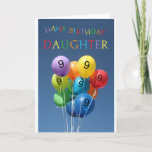 Daughter, 9th birthday balloons card<br><div class="desc">Daughter, 9th birthday balloons Created from an original Studio Porto Sabbia photo! This Colored Balloons Birthday card is available as an age specific card ages 1 to 12, in different languages and for various specific (family) relations. For Birthday Party Invitations in the same style, check the Invitation section of Studio...</div>