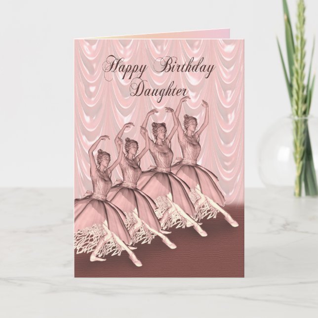 Daughter, a ballerina birthday card (Front)