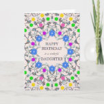 Daughter Abstract Flowers Birthday Card<br><div class="desc">An abstract floral birthday card for a daughter. A glorious abstract pattern with flowers and diamonds. A very pretty, feminine, and stylish way to say 'Happy Birthday' to a daughter. An unusual design that stands out. Send your birthday wishes in an elegant and eloquent way. All the diamonds on this...</div>