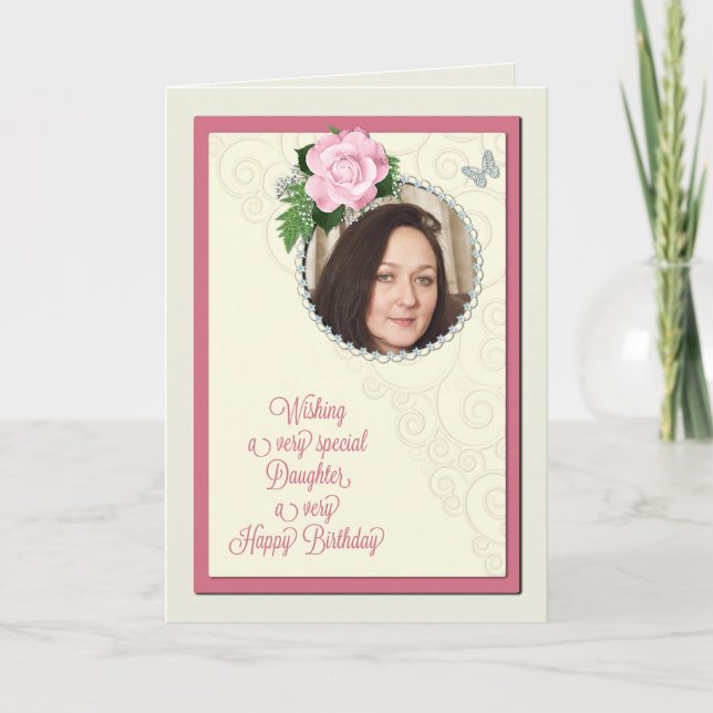 Daughter, add a photo,birthday card (Front)