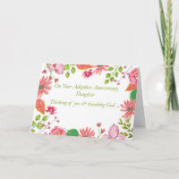 Daughter Adoption Anniversary Watercolor Flowers R