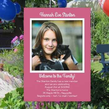 Daughter Adoption Photo Party Invitation by BlueHyd at Zazzle