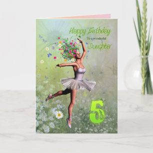 Daughter age 5, flower fairy birthday card