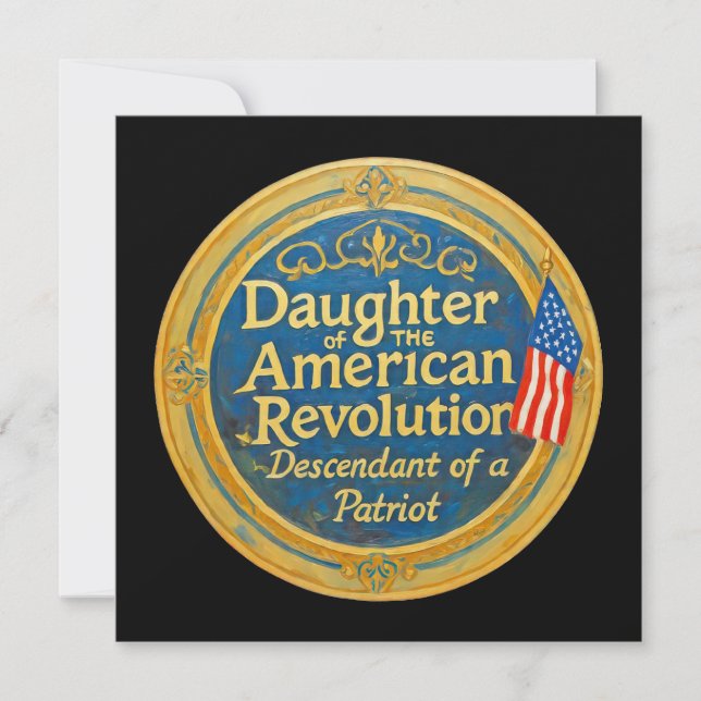 Daughter American Revolution Descendant Patriot Card (Front)