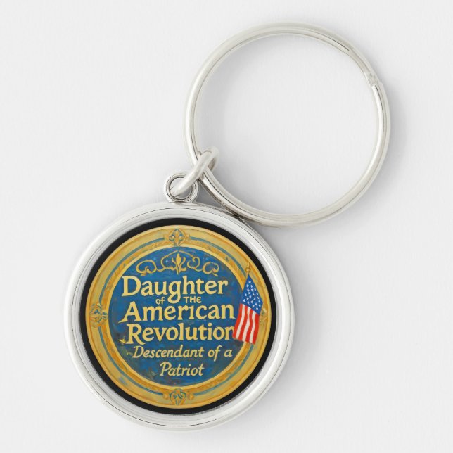 Daughter American Revolution Descendant Patriot Keychain (Front)