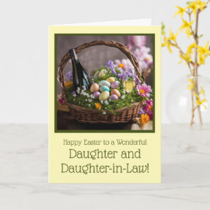 Daughter and Daughter in Law Funny Wine Easter Card