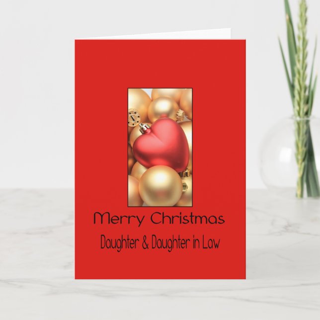 daughter and daughter-in-law  Merry Christmas card (Front)