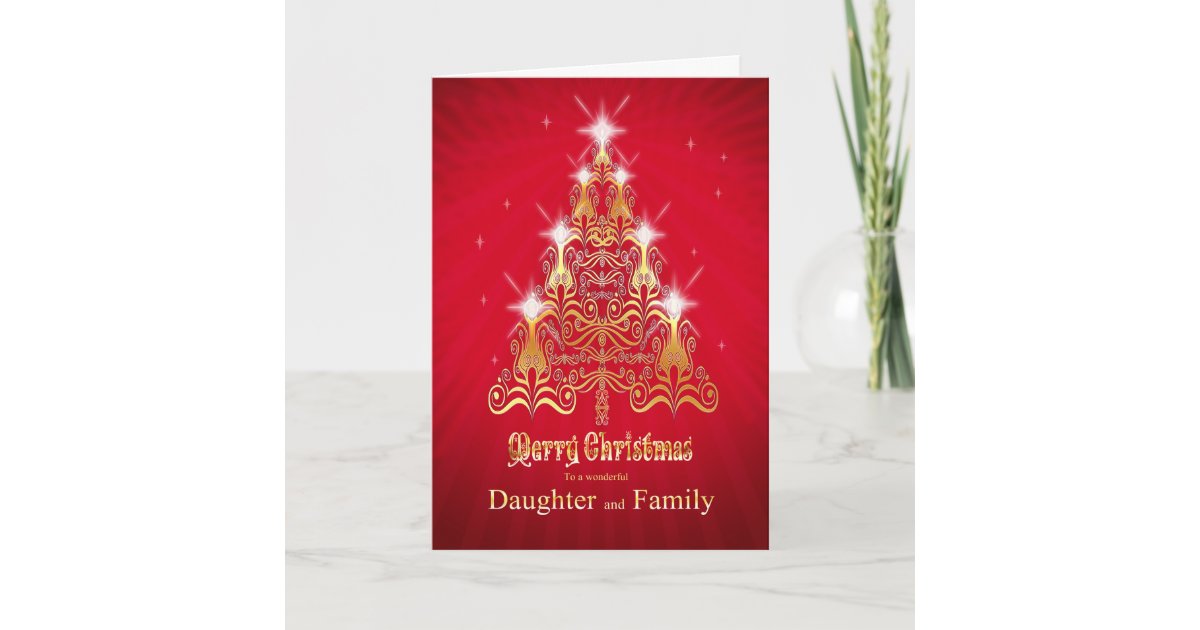 daughter-and-family-christmas-tree-christmas-card-zazzle