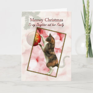 Daughter and family, Meowy Christmas Holiday Card