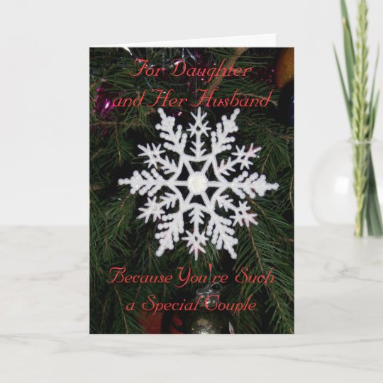 Daughter And Husband Christmas Card Snowflake | Zazzle.com