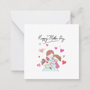 Daughter and Mother Celebrating Happy Mother's Day Note Card