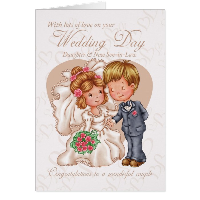 Daughter And New Son-in-Law Wedding Day Card with Zazzle