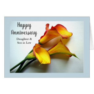 Daughter and Son in Law Anniversary Calla Lilies Cards