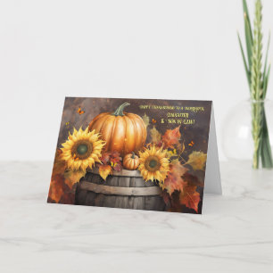 Daughter and Son in Law Happy Thanksgiving Pretty Holiday Card