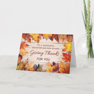 Daughter and Son-in-Law Thanksgiving Thanking God Card