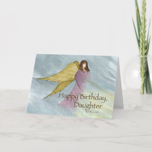 Daughter Angel Birthday Blue Card