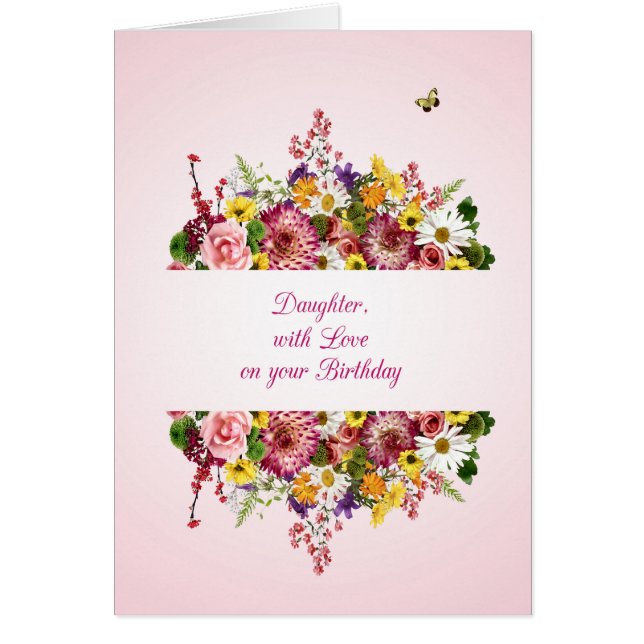 Daughter Birthday Beautiful Bouquet  Cards (Front)