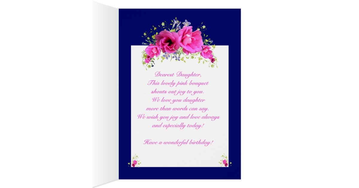 Daughter Birthday Bouquet of Flowers and Wishes Card Zazzle