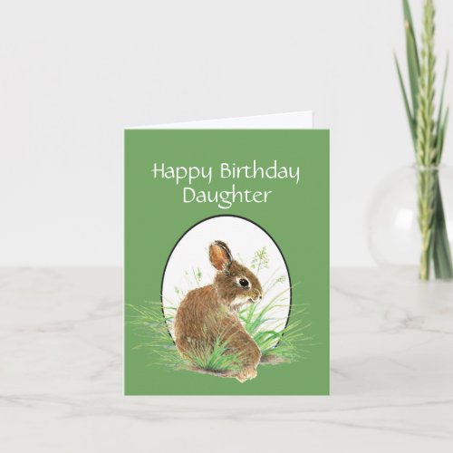Daughter Birthday Bunny Love Mom or Dad Card