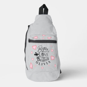Daughter Birthday Calligraphy Custom Name Modern Sling Bag