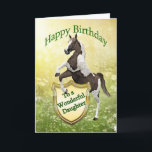 Daughter birthday card with a rearing horse<br><div class="desc">A Rearing horse with a heraldic shield. Your very own coat of arms. See the whole range cards in my store. http://www.zazzle.com/eggznbeenz</div>