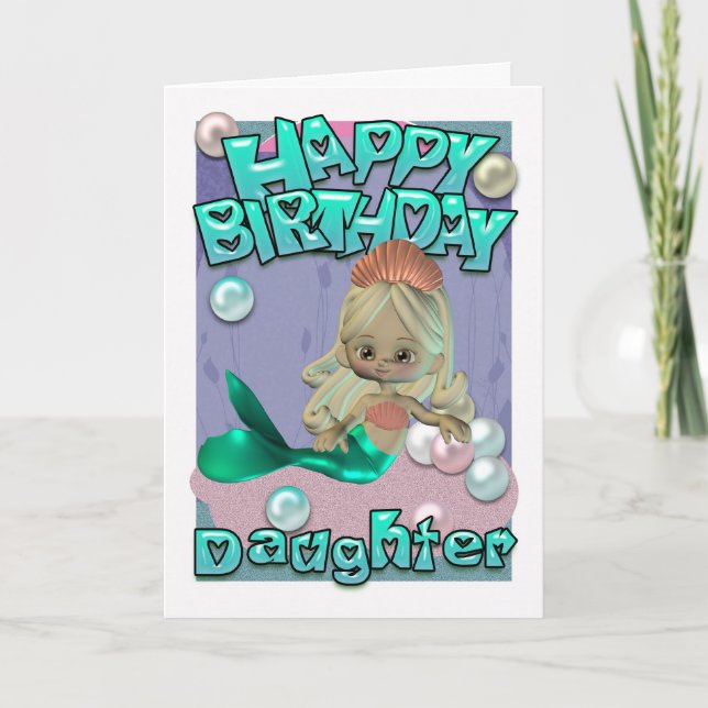 Daughter Birthday Card With Mermaid (Front)