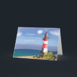 Daughter Birthday Coastal Lighthouse Card<br><div class="desc">Celebrate your daughter's birthday with this captivating coastal-themed greeting card. Embrace the serene beauty of the beach,  where tranquil waters meet rugged rocks. A vibrant red and white lighthouse is on the side. Let her know her light shine ever brightly.</div>