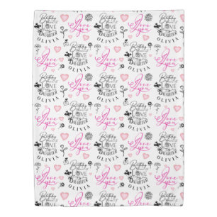 Daughter Birthday Custom Text Duvet Cover