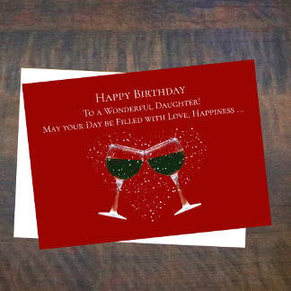 Daughter Birthday Funny Wine Holiday Card