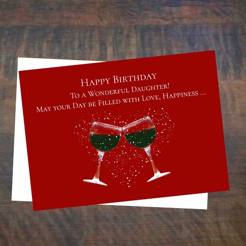 Daughter Birthday Funny Wine  Holiday Card