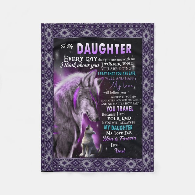 Daughter Birthday Gift From Dad For Daughter Warm Fleece Blanket (Front)