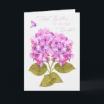 Daughter Birthday Hydrangeas and Butterfly Card<br><div class="desc">Lovely happy birthday card for daughter,  with pink watercolor hydrangeas and a simple butterfly.</div>